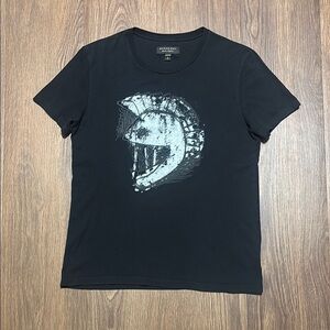 Burberry London Knight Helmet Graphic Tee Black Cotton Shirt Size Small